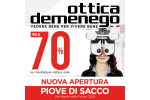 Ottica Demenego apre a Piove di Sacco con sconti fino al 70%!
