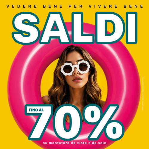 Saldi estivi Ottica Demenego: fino al 70% di sconto su occhiali da vista e da sole