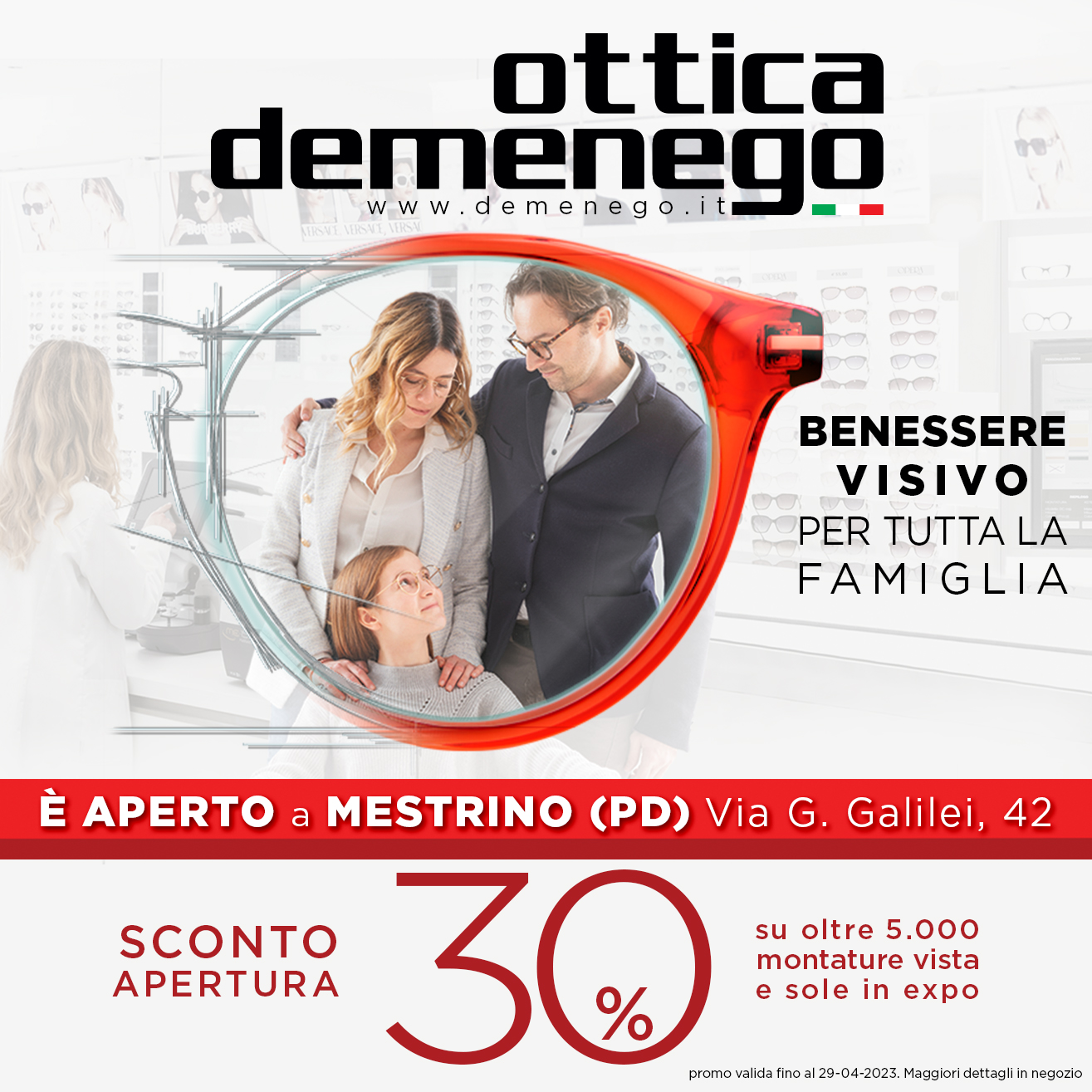 Ottica Demenego: nuova apertura a Mestrino